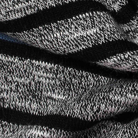 Black Horizontal-Stripe Chunky Knit, Poly-Viscose, 199 gsm