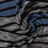 Black Horizontal-Stripe Chunky Knit, Poly-Viscose