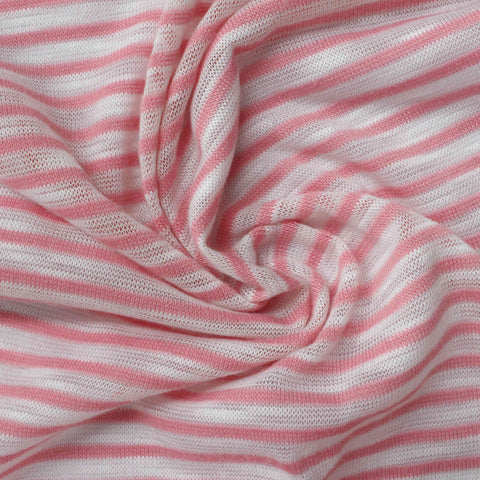 Pink Horizontal-Stripe Knit, Polyester