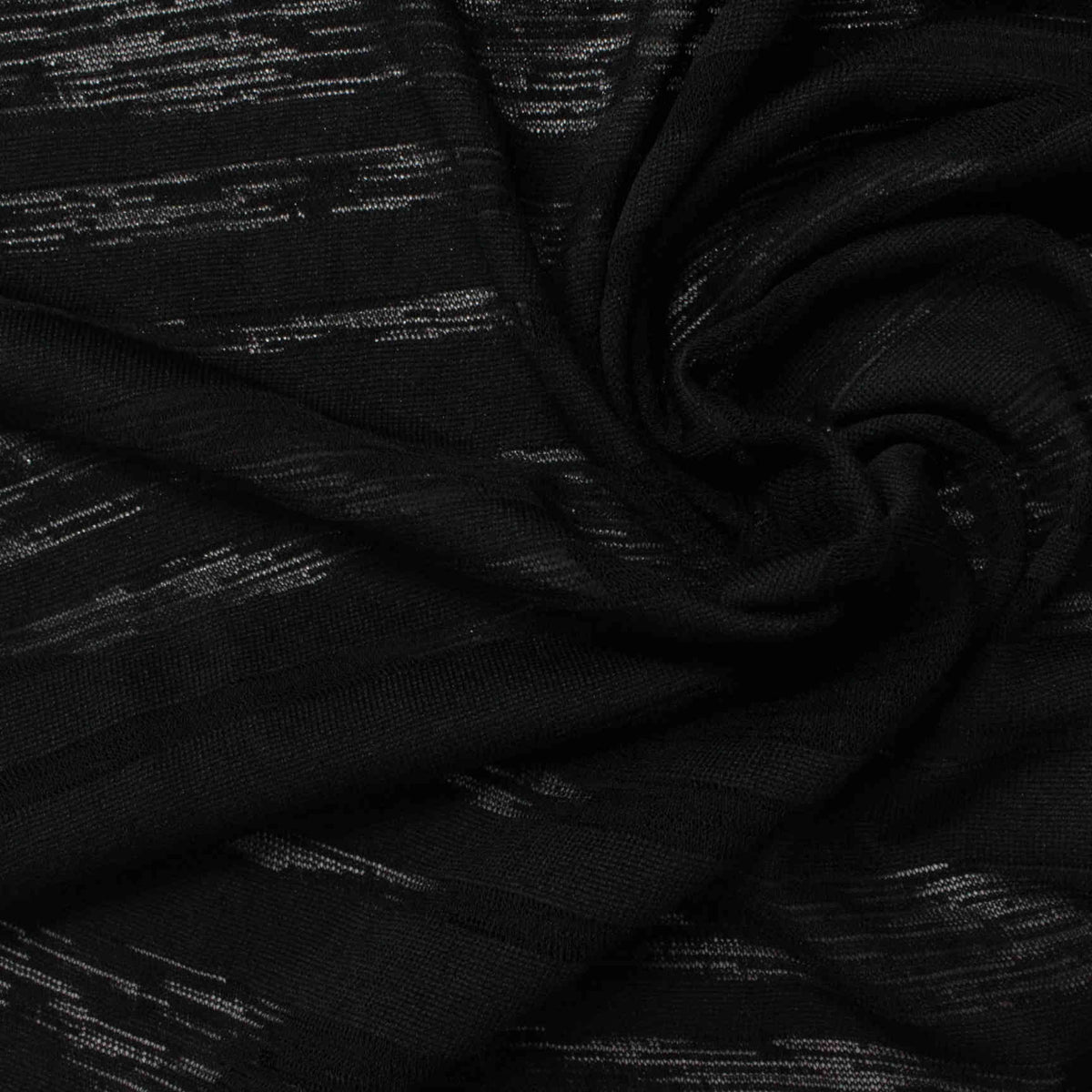 Black Lines Jersey Knit, Polyester, 93 gsm
