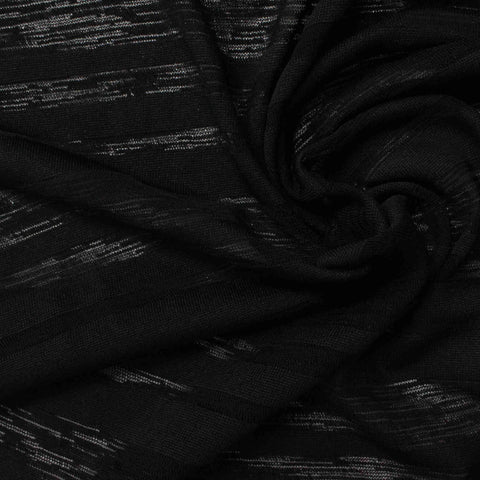 Black Lines Jersey Knit, Polyester, 93 gsm