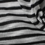 Black Horizontal-Stripe Jersey Knit, Poly-Viscose — texture
