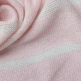 Pink Horizontal-Stripe Chunky Knit, Viscose-Poly — texture