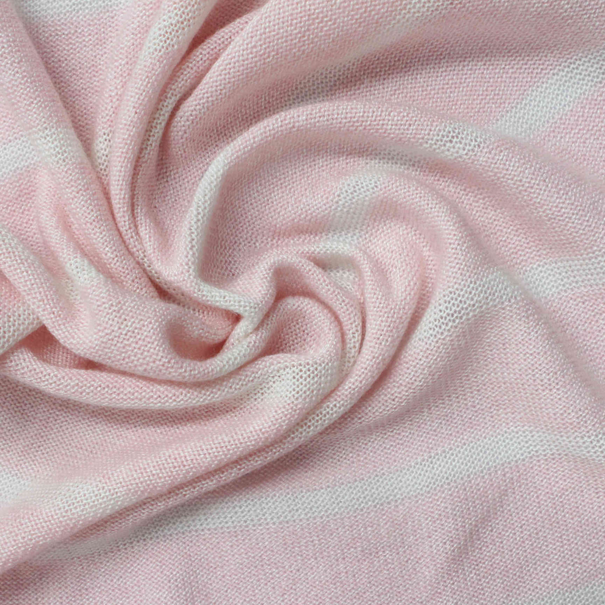 Pink Horizontal-Stripe Chunky Knit, Viscose-Poly, 190 gsm
