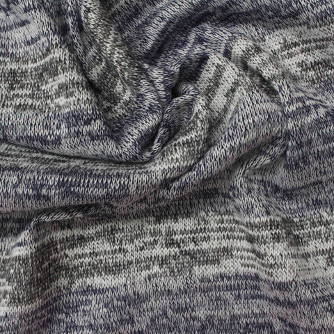 Heathered White Marl Jersey Knit, Poly-Viscose