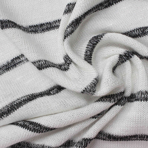 Black Horizontal-Stripe Jersey Knit, 189 gsm