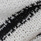 Black Horizontal-Stripe Jersey Knit, Poly-Cotton — texture