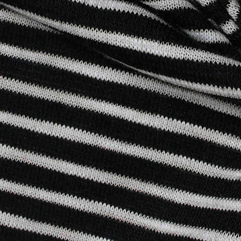 Black Horizontal-Stripe Jersey Knit, 160 gsm