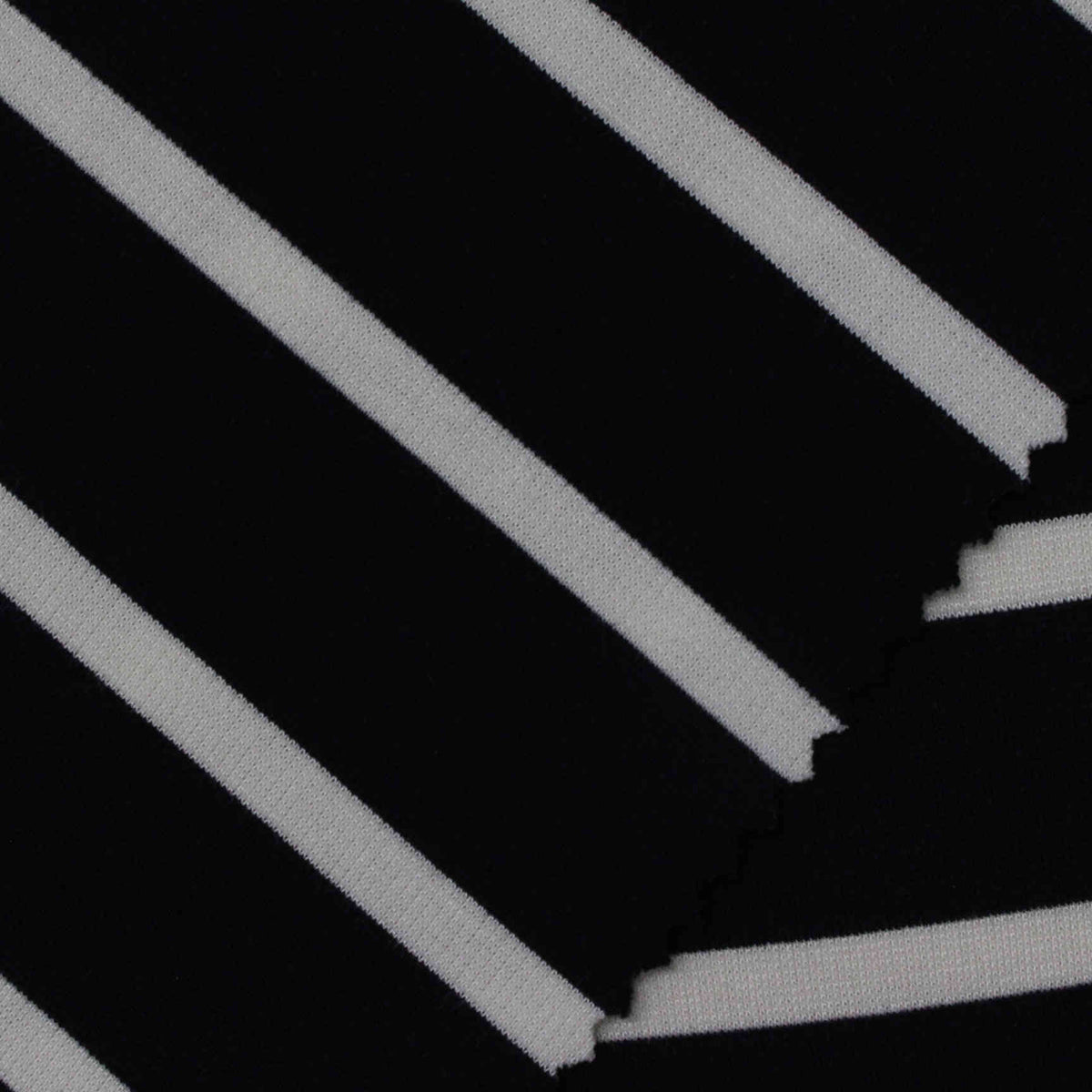 Black Diagonal-Stripe Jersey Knit, 316 gsm