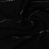 White Horizontal-Stripe Jersey Knit, Viscose