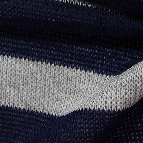 Navy Horizontal-Stripe Jersey Knit, 169 gsm