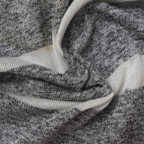 Marled Grey Horizontal-Stripe Jersey Knit