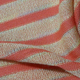 Coral Horizontal-Stripe Jersey Knit, Viscose-Nylon — texture