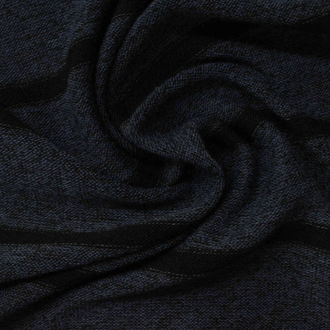 Navy Horizontal-Stripe Jersey Knit, Polyester, 206 gsm