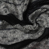 Black Marled-Stripe Jersey Knit, Viscose-Poly