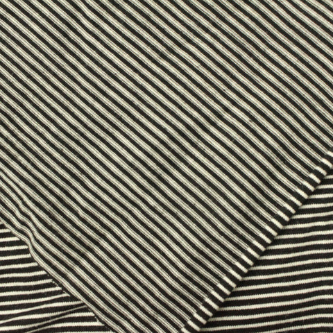 Black Stripe Jersey Knit, Viscose, 149 gsm