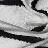 Black Horizontal-Stripe Jersey Knit, Viscose-Poly — texture