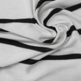 Black Horizontal-Stripe Jersey Knit, Viscose-Poly