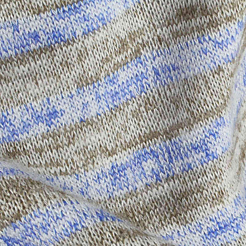 Blue Marled-Stripe Jersey Knit, Poly-Viscose