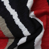 Black Irregular-Stripe Jersey Knit, Polyester