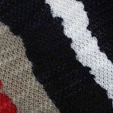 Black Irregular-Stripe Jersey Knit, Polyester — texture