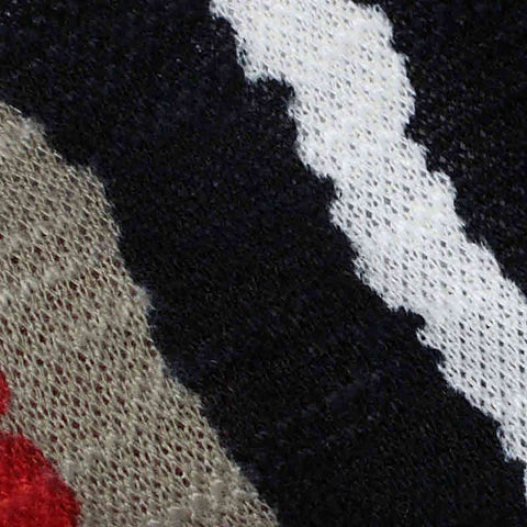 Black Irregular-Stripe Jersey Knit, Polyester