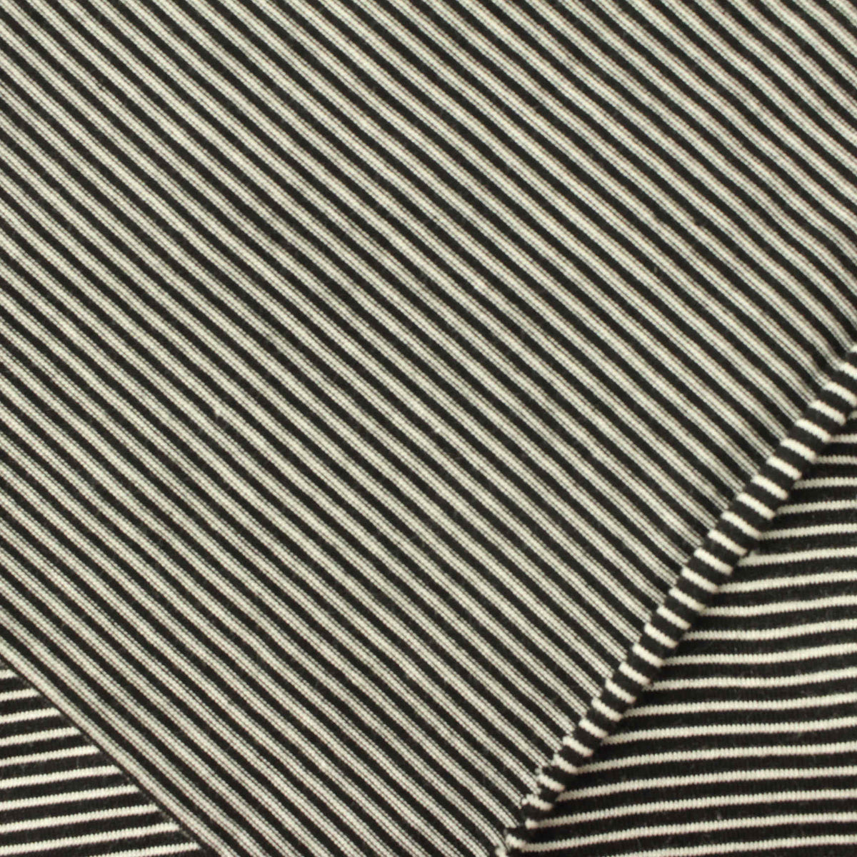Black Diagonal-Stripe Jersey Knit, Viscose, 174 gsm