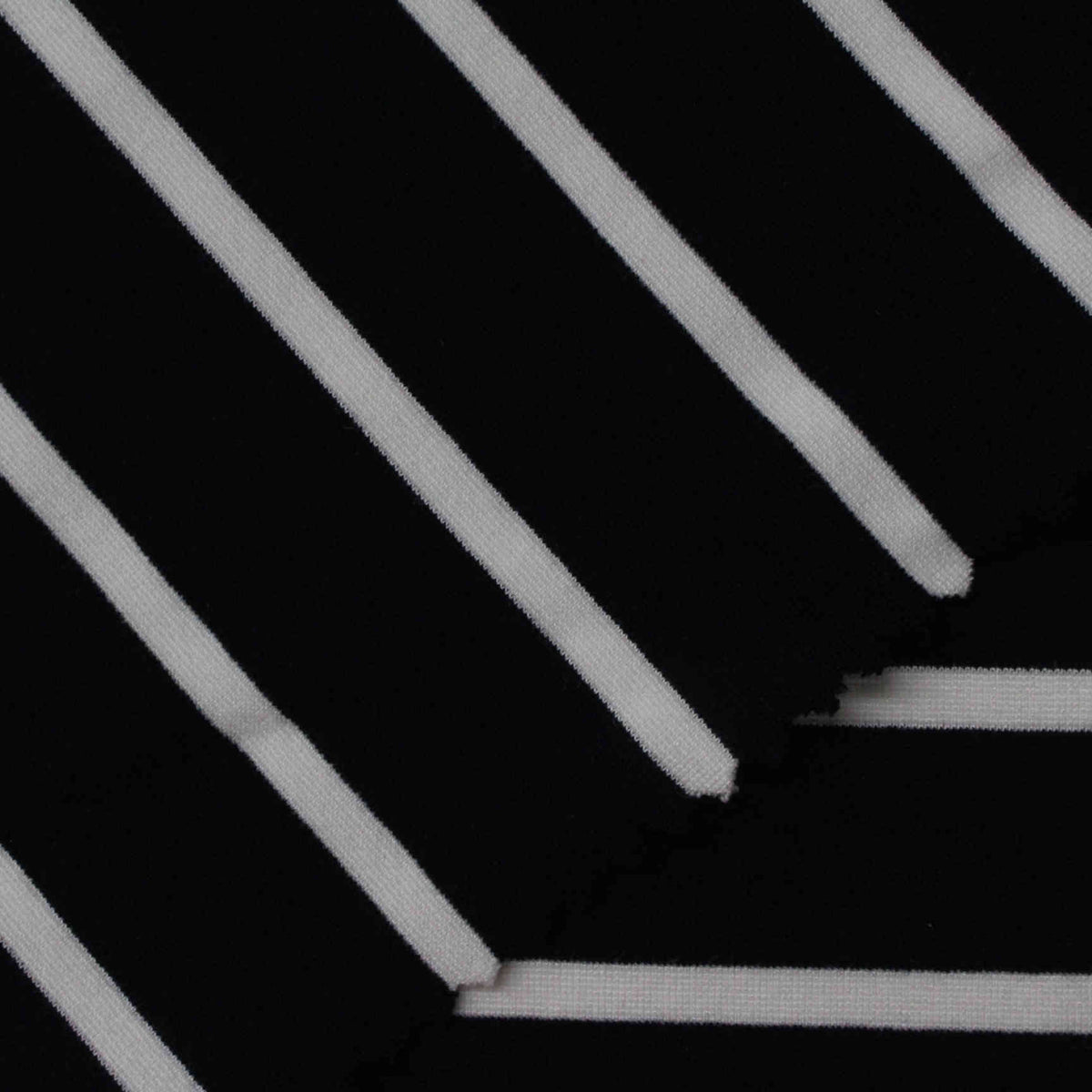 Black Diagonal-Stripe Jersey Knit, 402 gsm