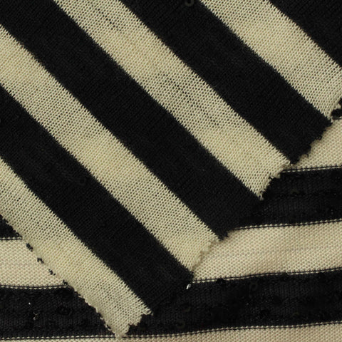 Black Stripes Jersey Knit, 224 gsm