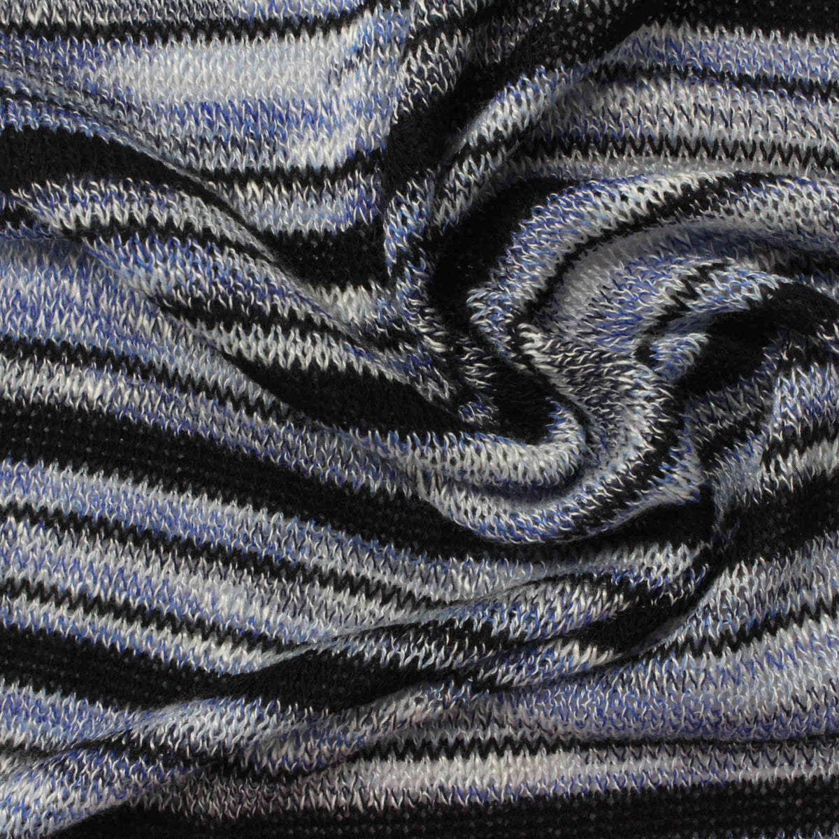 Black Horizontal-Stripe Jersey Knit, 190 gsm