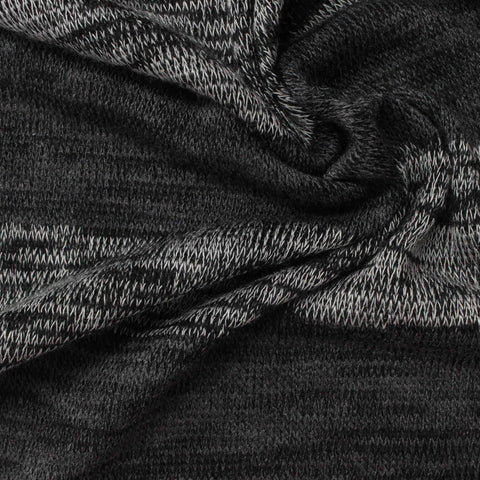 Grey Horizontal-Stripe Jersey Knit, 172 gsm