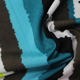 Teal Wavy-Band Jersey Knit