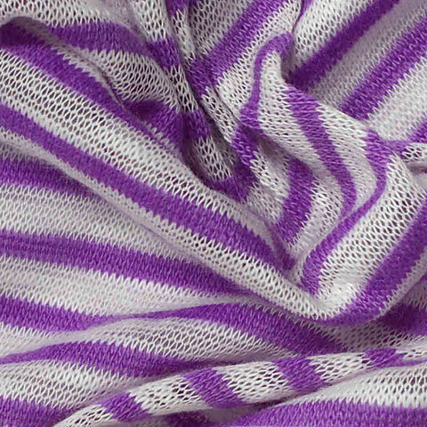 Purple Horizontal-Stripe Jersey Knit, 141 gsm