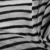 Black Horizontal-Stripe Jersey Knit, Polyester — texture