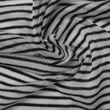 Black Horizontal-Stripe Jersey Knit, Polyester