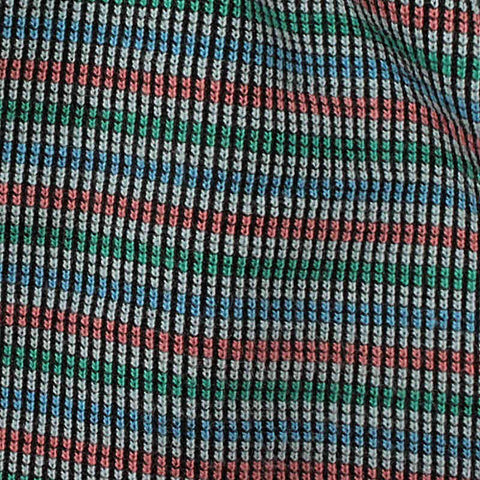 Multi Horizontal-Stripe Jersey Knit, Cotton-Poly
