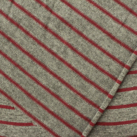 Red Diagonal-Stripe Jersey Knit, Viscose