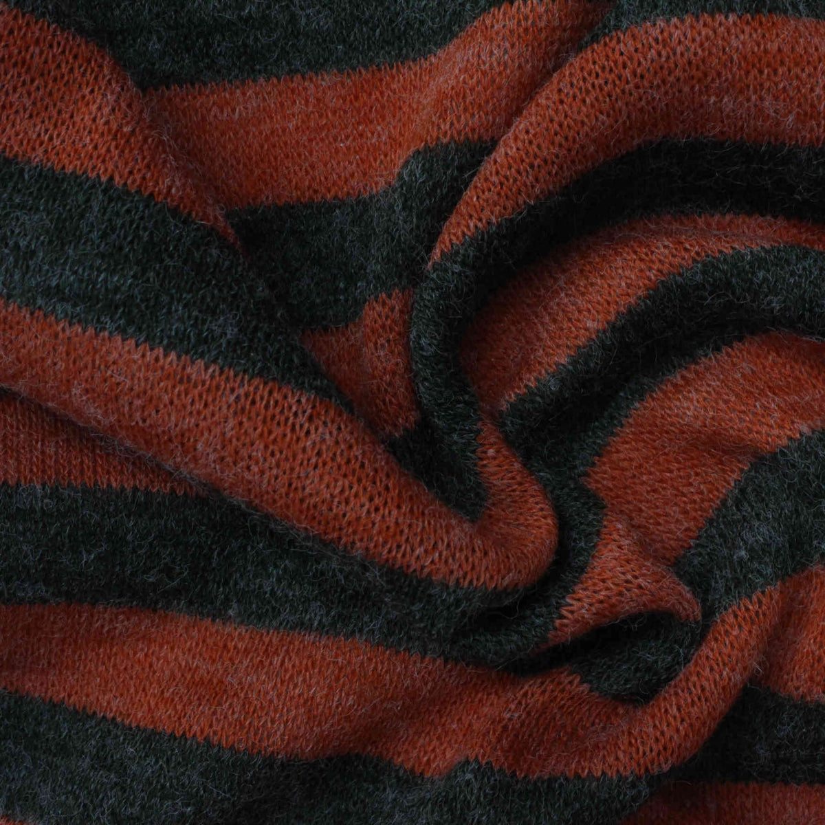 Orange Horizontal-Stripe Rib Knit