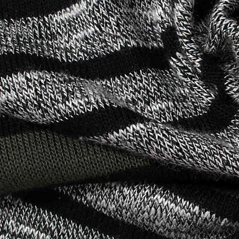 Dark Green Stripes Rib Knit