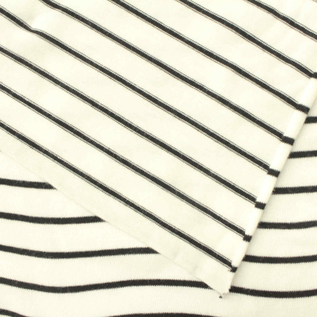 Black Horizontal-Stripe Rib Knit, Viscose, 142 gsm