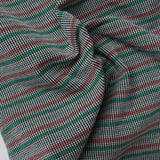 Black Fine-Check Rib Knit, Cotton-Poly