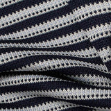 Navy Textured-Stripe Jersey Knit, Polyester — texture