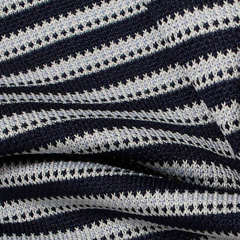 Navy Textured-Stripe Jersey Knit, Polyester