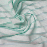 Light Green Horizontal-Stripe Jersey Knit, Poly-Viscose