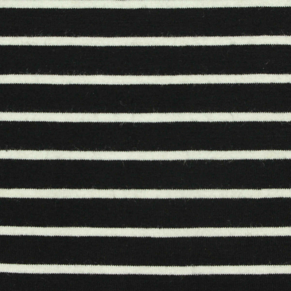 Black Horizontal-Stripe Jersey Knit, 349 gsm