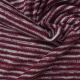Burgundy Horizontal-Stripe Jersey Knit, Poly-Viscose