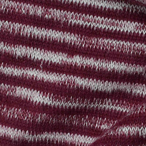 Burgundy Horizontal-Stripe Jersey Knit, Poly-Viscose