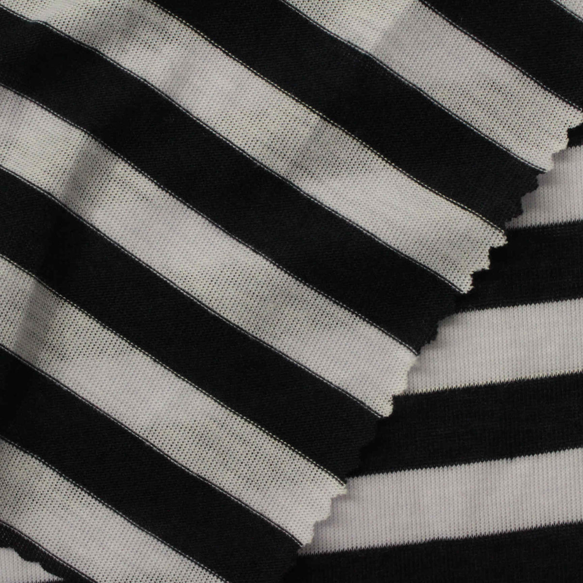 Black Stripe Jersey Knit, Poly-Viscose, 121 gsm