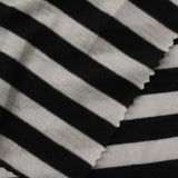 Black Stripe Jersey Knit, Poly-Viscose