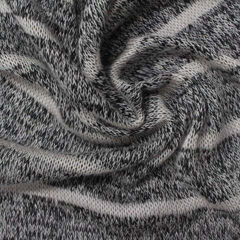 Black Marled-Stripe Jersey Knit